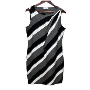 CALVIN Klein Grey  Striped Dress Size 14